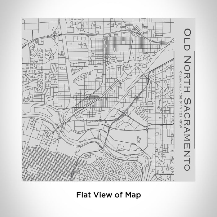 Rendered View of Old North Sacramento California Map Engraving on 17oz Stainless Steel Insulated Tumbler