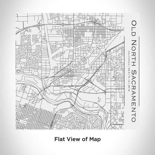 Rendered View of Old North Sacramento California Map Engraving on 17oz Stainless Steel Insulated Tumbler in White