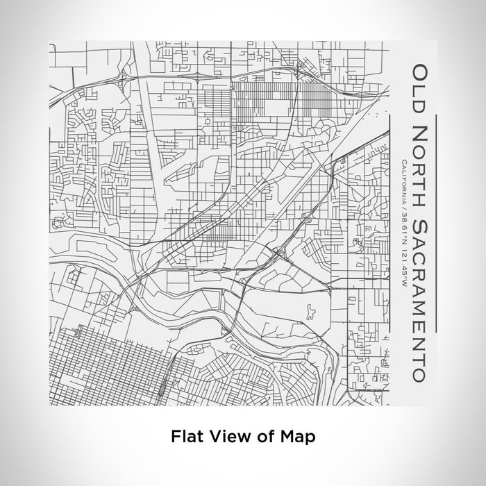 Rendered View of Old North Sacramento California Map Engraving on 17oz Stainless Steel Insulated Tumbler in White