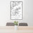 24x36 Old Rag Mountain Virginia Map Print Portrait Orientation in Classic Style Behind 2 Chairs Table and Potted Plant