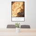 24x36 Old Rag Mountain Virginia Map Print Portrait Orientation in Ember Style Behind 2 Chairs Table and Potted Plant