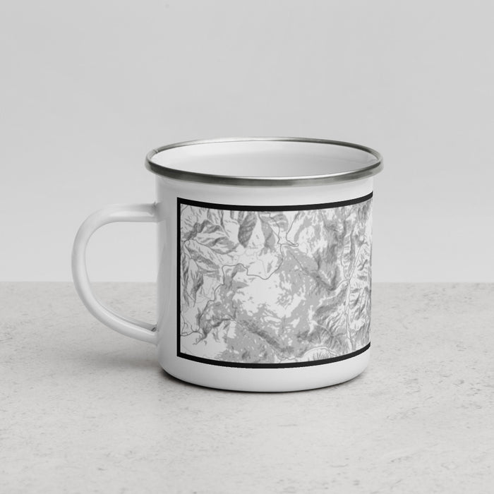 Left View Custom Old Rag Mountain Virginia Map Enamel Mug in Classic