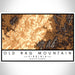 Old Rag Mountain Virginia Map Print Landscape Orientation in Ember Style With Shaded Background