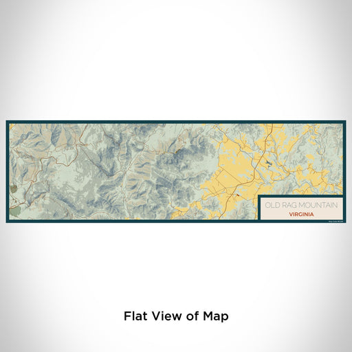 Flat View of Map Custom Old Rag Mountain Virginia Map Enamel Mug in Woodblock