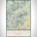 Old Rag Mountain Virginia Map Print Portrait Orientation in Woodblock Style With Shaded Background