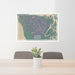 24x36 Olympic National Park Map Print Lanscape Orientation in Afternoon Style Behind 2 Chairs Table and Potted Plant