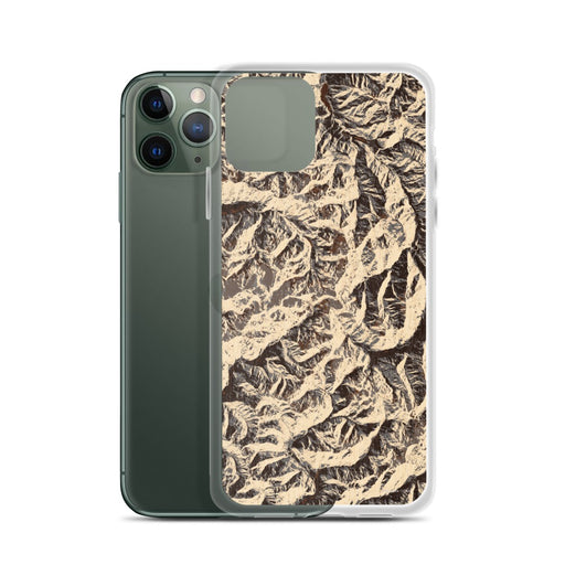 Custom Olympic National Park Map Phone Case in Ember on Table with Laptop and Plant