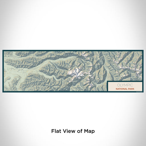 Flat View of Map Custom Olympic National Park Map Enamel Mug in Woodblock