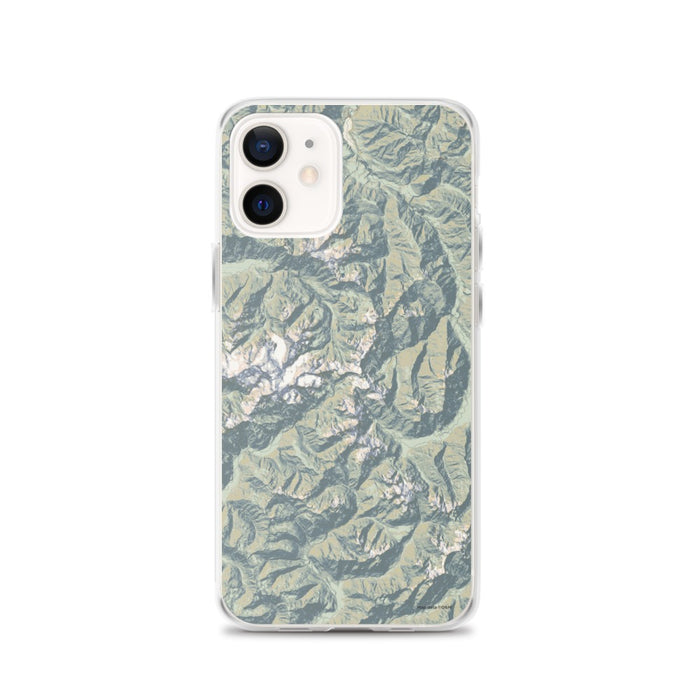 Custom Olympic National Park Map iPhone 12 Phone Case in Woodblock