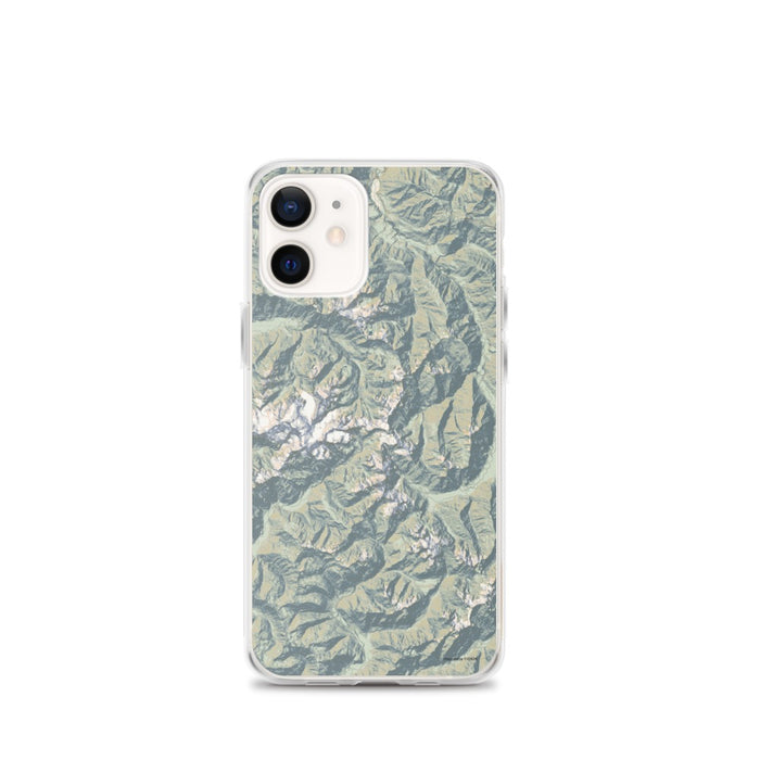 Custom Olympic National Park Map iPhone 12 mini Phone Case in Woodblock