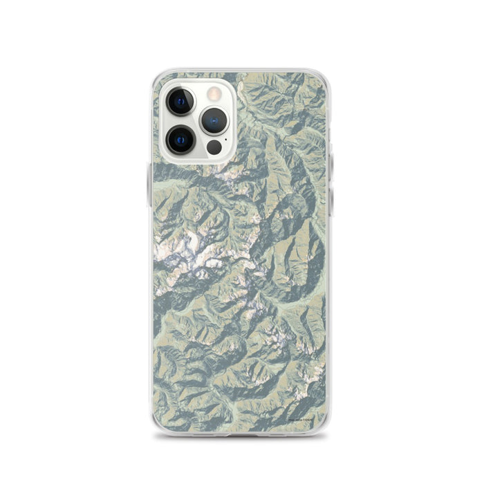 Custom Olympic National Park Map iPhone 12 Pro Phone Case in Woodblock