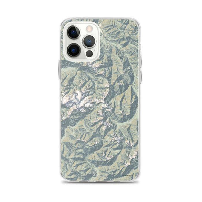 Custom Olympic National Park Map iPhone 12 Pro Max Phone Case in Woodblock