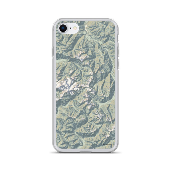 Custom Olympic National Park Map iPhone SE Phone Case in Woodblock