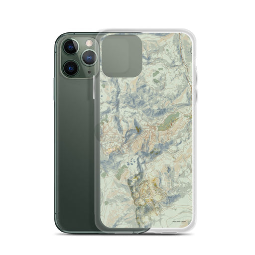 Custom Olympic Valley California Map Phone Case in Woodblock on Table with Laptop and Plant