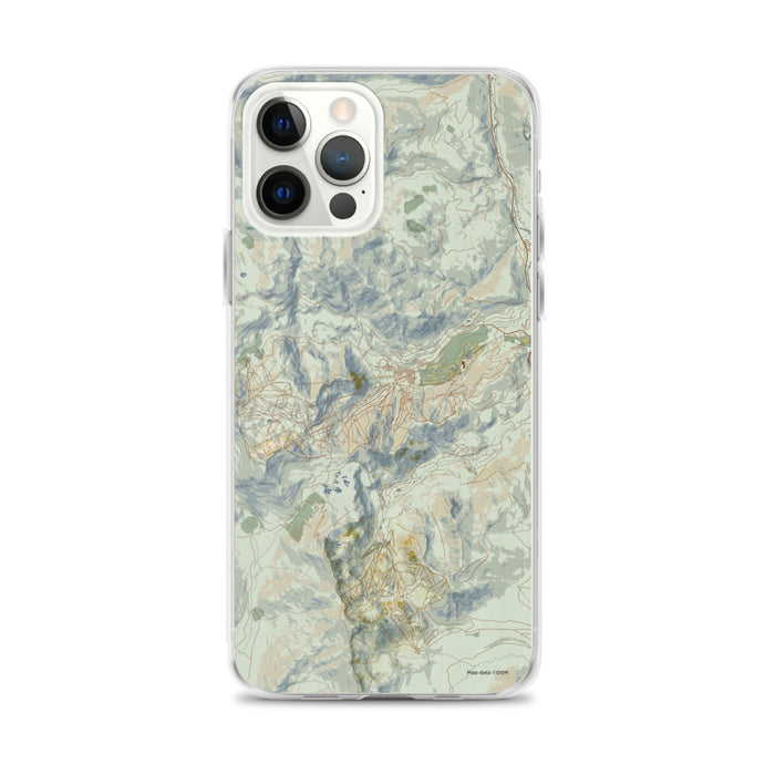 Custom Olympic Valley California Map iPhone 12 Pro Max Phone Case in Woodblock