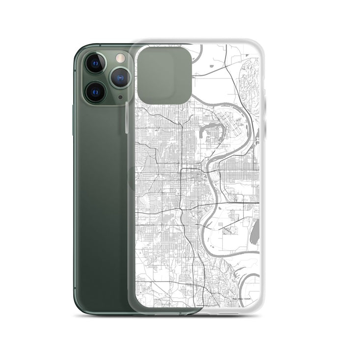Custom Omaha Nebraska Map Phone Case in Classic on Table with Laptop and Plant