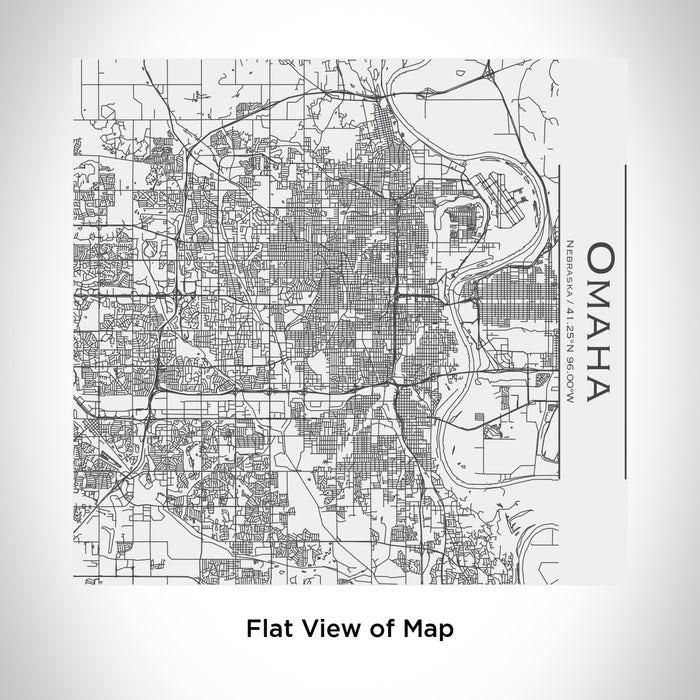 Rendered View of Omaha Nebraska Map Engraving on 17oz Stainless Steel Insulated Tumbler in White