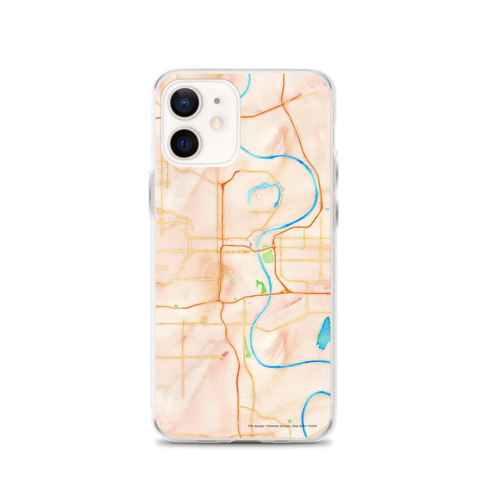 Custom Omaha Nebraska Map iPhone 12 Phone Case in Watercolor