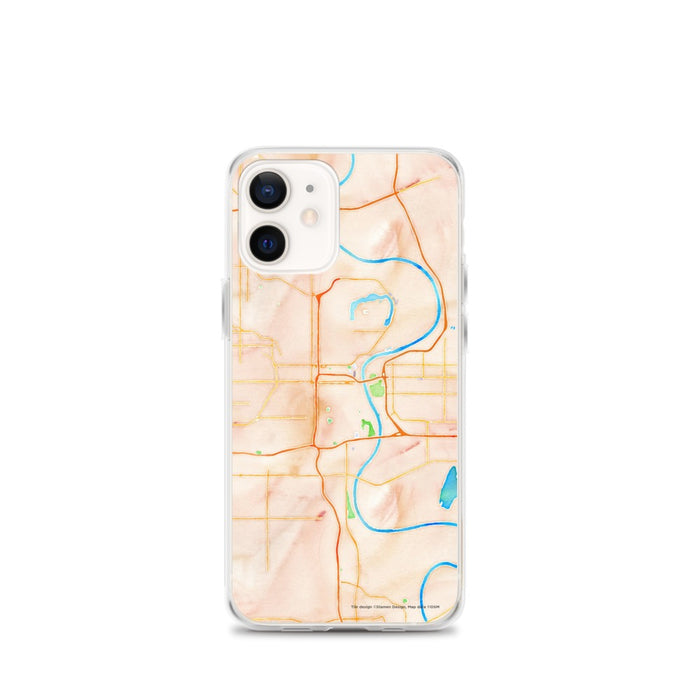 Custom Omaha Nebraska Map iPhone 12 mini Phone Case in Watercolor