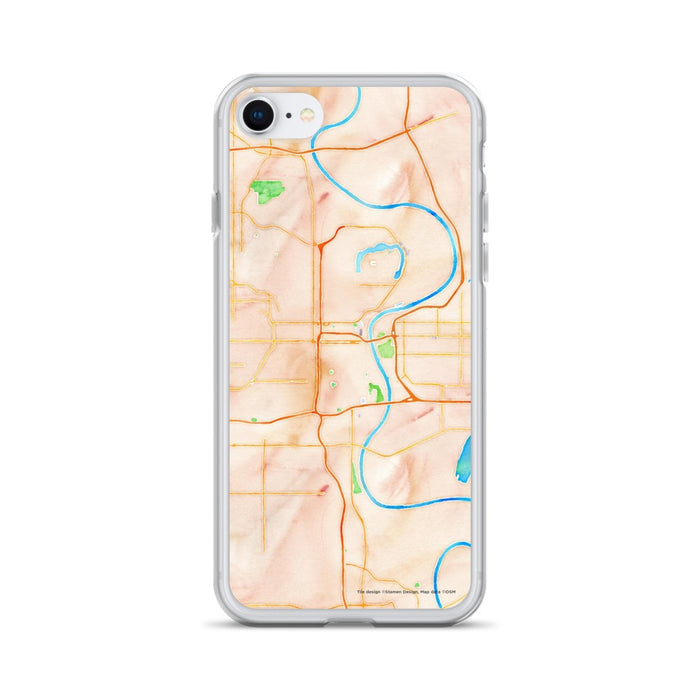 Custom Omaha Nebraska Map iPhone SE Phone Case in Watercolor
