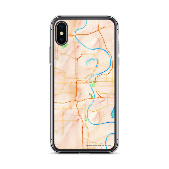 Custom Omaha Nebraska Map Phone Case in Watercolor