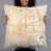 Person holding 22x22 Custom Omaha Nebraska Map Throw Pillow in Watercolor