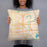 Person holding 18x18 Custom Omaha Nebraska Map Throw Pillow in Watercolor