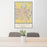 24x36 Omaha Nebraska Map Print Portrait Orientation in Woodblock Style Behind 2 Chairs Table and Potted Plant