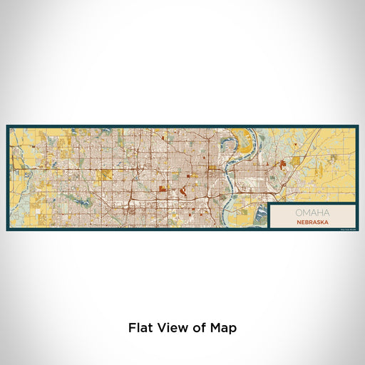 Flat View of Map Custom Omaha Nebraska Map Enamel Mug in Woodblock