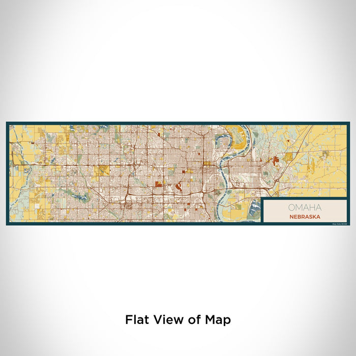 Flat View of Map Custom Omaha Nebraska Map Enamel Mug in Woodblock