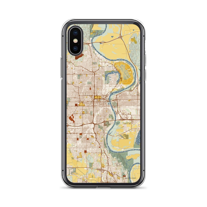 Custom Omaha Nebraska Map Phone Case in Woodblock