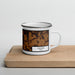 Right View Custom Omaha Texas Map Enamel Mug in Ember