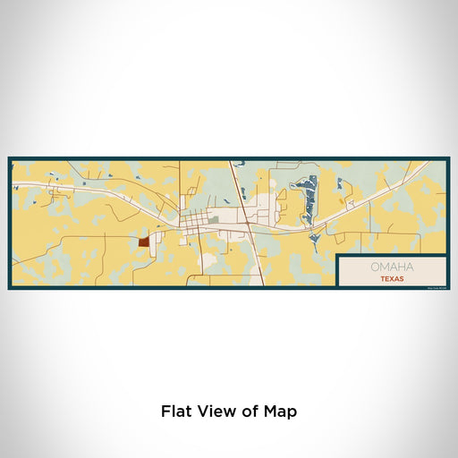 Flat View of Map Custom Omaha Texas Map Enamel Mug in Woodblock