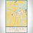 Omaha Texas Map Print Portrait Orientation in Woodblock Style With Shaded Background