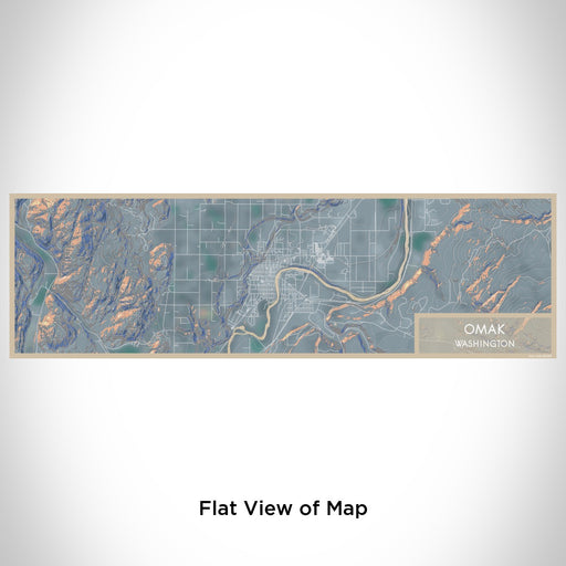 Flat View of Map Custom Omak Washington Map Enamel Mug in Afternoon