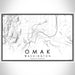 Omak Washington Map Print Landscape Orientation in Classic Style With Shaded Background