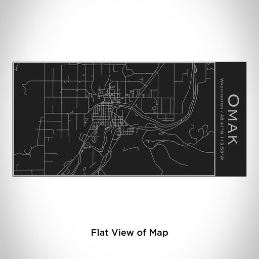 Rendered View of Omak Washington Map Engraving on 17oz Stainless Steel Insulated Cola Bottle in Black