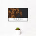 12x18 Omena Michigan Map Print Landscape Orientation in Ember Style With Small Cactus Plant in White Planter
