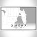 Omena Michigan Map Print Landscape Orientation in Classic Style With Shaded Background