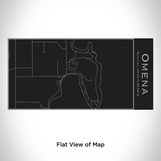 Rendered View of Omena Michigan Map Engraving on 17oz Stainless Steel Insulated Cola Bottle in Black