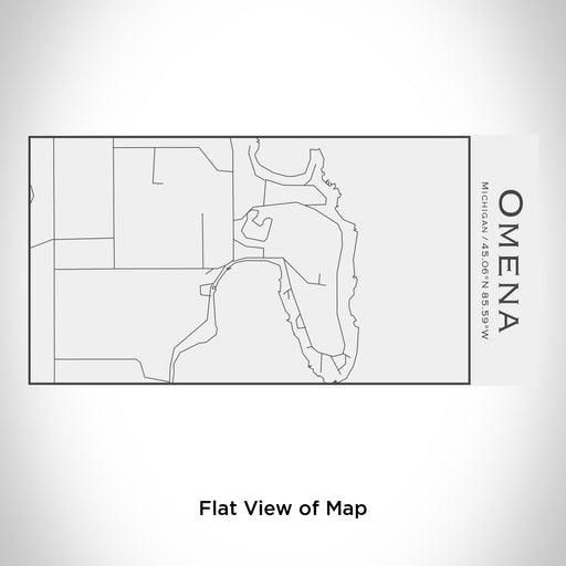 Rendered View of Omena Michigan Map Engraving on 17oz Stainless Steel Insulated Cola Bottle in White
