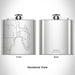 Rendered View of Omena Michigan Map Engraving on 6oz Stainless Steel Flask