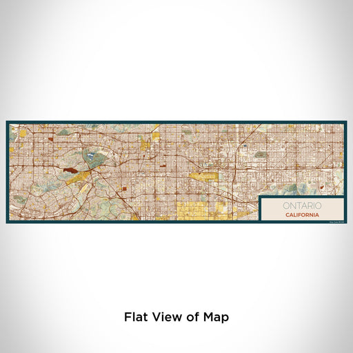 Flat View of Map Custom Ontario California Map Enamel Mug in Woodblock