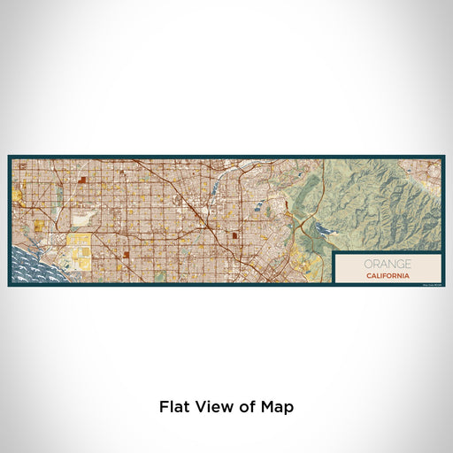 Flat View of Map Custom Orange California Map Enamel Mug in Woodblock