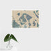 16x24 Orcas Island Washington Map Print Landscape Orientation in Afternoon Style With Tropical Plant Leaves in Water