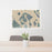 24x36 Orcas Island Washington Map Print Lanscape Orientation in Afternoon Style Behind 2 Chairs Table and Potted Plant