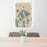 24x36 Orcas Island Washington Map Print Portrait Orientation in Afternoon Style Behind 2 Chairs Table and Potted Plant
