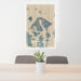 24x36 Orcas Island Washington Map Print Portrait Orientation in Afternoon Style Behind 2 Chairs Table and Potted Plant