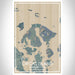 Orcas Island Washington Map Print Portrait Orientation in Afternoon Style With Shaded Background