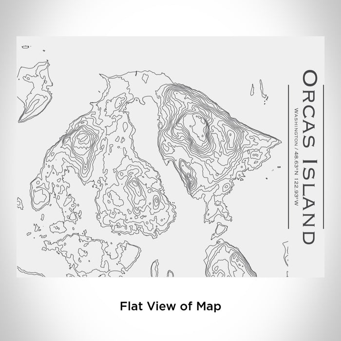 Rendered View of Orcas Island Washington Map Engraving on 20oz Stainless Steel Insulated Bottle with Bamboo Top in White